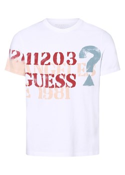 GUESS T-shirt męski Mężczyźni Bawełna biały nadruk ze sklepu vangraaf w kategorii T-shirty męskie - zdjęcie 153288243