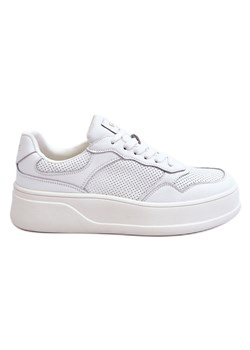 Damskie Wygodne Buty Sportowe GOE LL2N4054 Biało-Beżowe białe ze sklepu ButyModne.pl w kategorii Buty sportowe damskie - zdjęcie 153297750