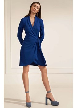 Sukienka damska z wiązaniem w kolorze niebieskim s223, Kolor niebieski, Rozmiar 36, Nife ze sklepu Primodo w kategorii Sukienki - zdjęcie 153325111