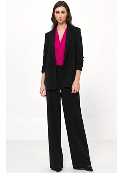 Czarne spodnie damskie z szeroką nogawką sd77, Kolor czarny, Rozmiar 36, Nife ze sklepu Primodo w kategorii Spodnie damskie - zdjęcie 153325132