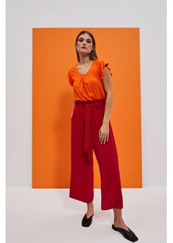 Luźna koszula z krótkim rękawem pomarańczowa ze sklepu Moodo.pl w kategorii Bluzki damskie - zdjęcie 153348232