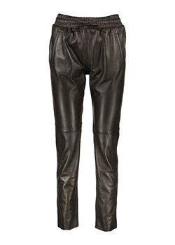 Skórzane spodnie w kolorze khaki ze sklepu Limango Polska w kategorii Spodnie damskie - zdjęcie 153352483