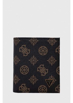 Guess portfel męski kolor brązowy ze sklepu ANSWEAR.com w kategorii Portfele męskie - zdjęcie 153354450