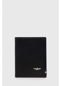 Aeronautica Militare portfel skórzany męski kolor czarny ze sklepu ANSWEAR.com w kategorii Portfele męskie - zdjęcie 153354842
