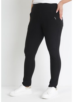 Czarne Spodnie z Gumką w Pasie i Regularnym Stanem Hanonn ze sklepu Born2be Odzież w kategorii Spodnie damskie - zdjęcie 153374981