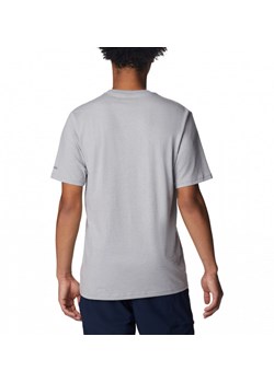 Męski t-shirt z nadrukiem COLUMBIA CSC Basic Logo Tee - szary ze sklepu Sportstylestory.com w kategorii T-shirty męskie - zdjęcie 153386420