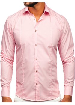 Koszula męska elegancka z długim rękawem różowa Bolf 6944 ze sklepu Denley w kategorii Koszule męskie - zdjęcie 153437652