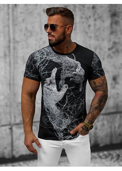 T-shirt męski czarny OZONEE JS/8T966 ze sklepu ozonee.pl w kategorii T-shirty męskie - zdjęcie 153440801