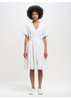 Sukienka damska ażurowa biała Bordina 100 ze sklepu Big Star w kategorii Sukienki - zdjęcie 153474901