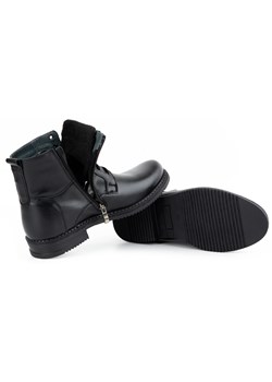 Buty zimowe meskie ocieplane skórzane 953MA czarne ze sklepu butyolivier w kategorii Buty zimowe męskie - zdjęcie 153487882