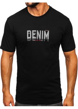 Czarny bawełniany t-shirt męski z nadrukiem Bolf 14787 ze sklepu Denley w kategorii T-shirty męskie - zdjęcie 153509642