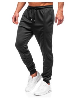 Czarne spodnie męskie joggery dresowe Denley 8K183 ze sklepu Denley w kategorii Spodnie męskie - zdjęcie 153509653