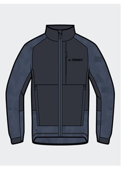 adidas Polar Terrex Tech Flooce Hiking Fleece HH9227 Niebieski Regular Fit ze sklepu MODIVO w kategorii Bluzy męskie - zdjęcie 153524604