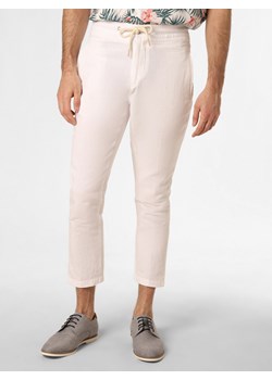 Finshley & Harding London Spodnie z dodatkiem lnu Mężczyźni Bawełna biały jednolity ze sklepu vangraaf w kategorii Spodnie męskie - zdjęcie 153530032