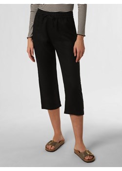 Fynch-Hatton Damskie spodnie lniane Kobiety len czarny jednolity ze sklepu vangraaf w kategorii Spodnie damskie - zdjęcie 153540182