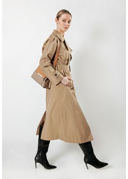 Długi beżowy trencz ze sklepu Molton w kategorii Płaszcze damskie - zdjęcie 153602563
