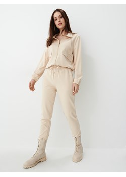 Mohito - Spodnie dresowe z wiskozą - Beżowy ze sklepu Mohito w kategorii Spodnie damskie - zdjęcie 153604242