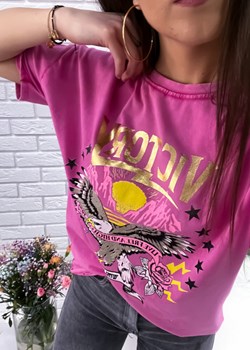 T-shirt Victory różowy ze sklepu Sklep Fason w kategorii Bluzki damskie - zdjęcie 153635624