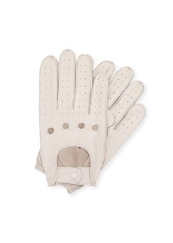 Męskie rękawiczki skórzane samochodowe kremowe ze sklepu WITTCHEN w kategorii Rękawiczki męskie - zdjęcie 153637713
