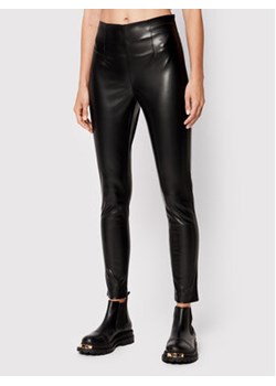 TWINSET Spodnie z imitacji skóry 222TP2221 Czarny Slim Fit ze sklepu MODIVO w kategorii Spodnie damskie - zdjęcie 153648293