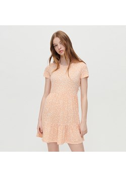 Wzorzysta sukienka babydoll pomarańczowa - Wielobarwny ze sklepu House w kategorii Sukienki - zdjęcie 153673830