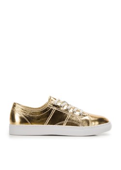 Damskie sneakersy z metalicznej skóry złote ze sklepu WITTCHEN w kategorii Trampki damskie - zdjęcie 153678540