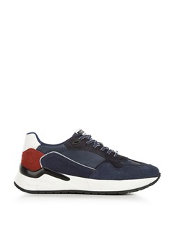 Męskie sneakersy skórzane z motywem w jodełkę niebiesko-czerwone ze sklepu WITTCHEN w kategorii Buty sportowe męskie - zdjęcie 153678844