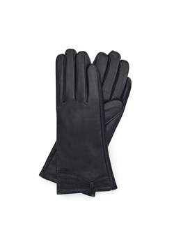 Damskie rękawiczki ze skóry z przeszyciami czarne ze sklepu WITTCHEN w kategorii Rękawiczki damskie - zdjęcie 153682684