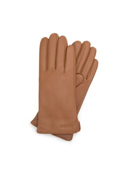 Damskie rękawiczki skórzane gładkie brązowe ze sklepu WITTCHEN w kategorii Rękawiczki damskie - zdjęcie 153706702