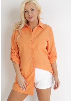 Pomarańczowa Gładka Koszula z Podpinanymi Rękawami Efrata ze sklepu Born2be Odzież w kategorii Koszule damskie - zdjęcie 153733500