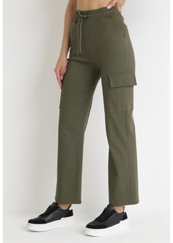 Zielone Spodnie Cargo z Gumką i Sznurkiem w Pasie Conradia ze sklepu Born2be Odzież w kategorii Spodnie damskie - zdjęcie 153740501
