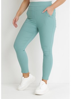 Jasnoniebieskie Spodnie Skinny z Gumką w Talii i Wysokim Stanem Edithe ze sklepu Born2be Odzież w kategorii Spodnie damskie - zdjęcie 153740581