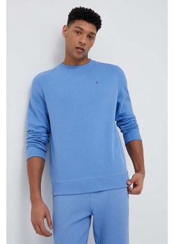 Tommy Hilfiger bluza lounge kolor niebieski gładka ze sklepu ANSWEAR.com w kategorii Bluzy męskie - zdjęcie 153747440