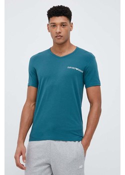 Emporio Armani Underwear t-shirt lounge 2-pack kolor granatowy z nadrukiem ze sklepu ANSWEAR.com w kategorii T-shirty męskie - zdjęcie 153747801