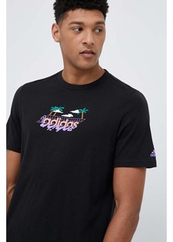 adidas t-shirt bawełniany kolor czarny wzorzysty ze sklepu ANSWEAR.com w kategorii T-shirty męskie - zdjęcie 153747900