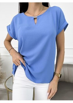Niebieska Klasyczna Bluzka ze sklepu ModnaKiecka.pl w kategorii Bluzki damskie - zdjęcie 153761352