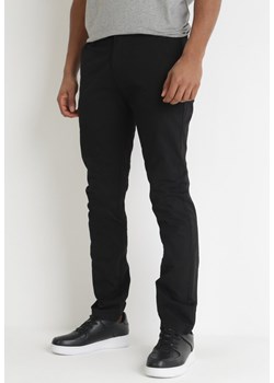 Czarne Spodnie Regular Bawełniane Athecia ze sklepu Born2be Odzież w kategorii Spodnie męskie - zdjęcie 153774112