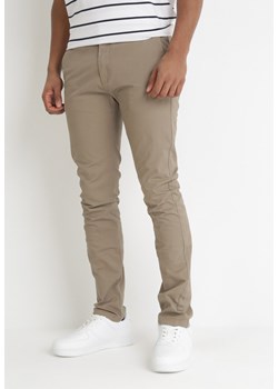 Ciemnobeżowe Spodnie Regular Clymiphae ze sklepu Born2be Odzież w kategorii Spodnie męskie - zdjęcie 153774161