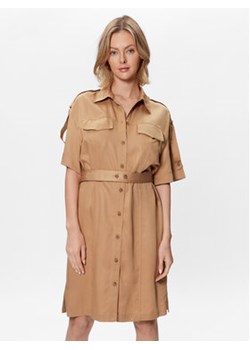 Calvin Klein Sukienka koszulowa Drapy K20K205246 Beżowy Relaxed Fit ze sklepu MODIVO w kategorii Sukienki - zdjęcie 153776452