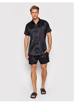 La Manuel Komplet koszula i szorty materiałowe Monaco Set Czarny Regular Fit ze sklepu MODIVO w kategorii Koszule męskie - zdjęcie 153776883