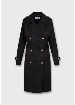Dwurzędowy czarny trencz ze sklepu Molton w kategorii Płaszcze damskie - zdjęcie 153778220