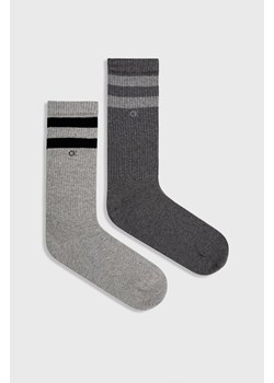 Calvin Klein Skarpetki (2-pack) męskie kolor szary ze sklepu ANSWEAR.com w kategorii Skarpetki męskie - zdjęcie 153779421