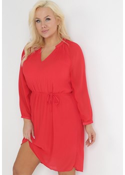 Czerwona Sukienka z Paskiem Yiridi ze sklepu Born2be Odzież w kategorii Sukienki - zdjęcie 153783612