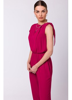 Elegancki kombinezon damski z wiązaniem w kolorze śliwkowym S345, Kolor śliwkowy, Rozmiar L, Stylove ze sklepu Primodo w kategorii Kombinezony damskie - zdjęcie 153800540