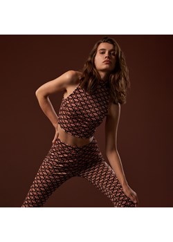 Sinsay - Crop top ze wzorem - brązowy ze sklepu Sinsay w kategorii Bluzki damskie - zdjęcie 154072333