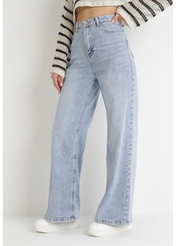 Jasnoniebieskie Szerokie Jeansy z Wysokim Stanem Yaledora ze sklepu Born2be Odzież w kategorii Jeansy damskie - zdjęcie 154078422