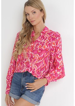 Różowa Koszula na Guziki w Fantazyjny Nadruk Deniall ze sklepu Born2be Odzież w kategorii Koszule damskie - zdjęcie 154078632