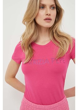 Patrizia Pepe t-shirt damski kolor różowy ze sklepu ANSWEAR.com w kategorii Bluzki damskie - zdjęcie 154080891