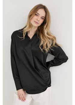 Victoria Beckham bluzka jedwabna damska kolor czarny gładka ze sklepu ANSWEAR.com w kategorii Bluzki damskie - zdjęcie 154082032