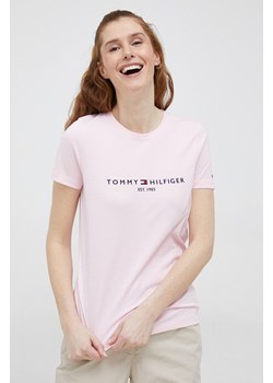Tommy Hilfiger t-shirt bawełniany kolor różowy ze sklepu ANSWEAR.com w kategorii Bluzki damskie - zdjęcie 154082252